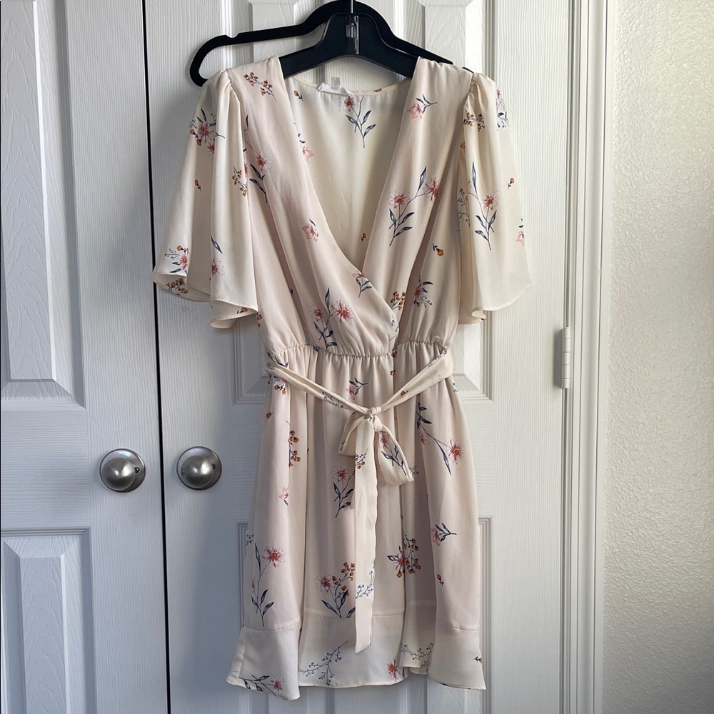 Socialite Beige and Blue Floral dress